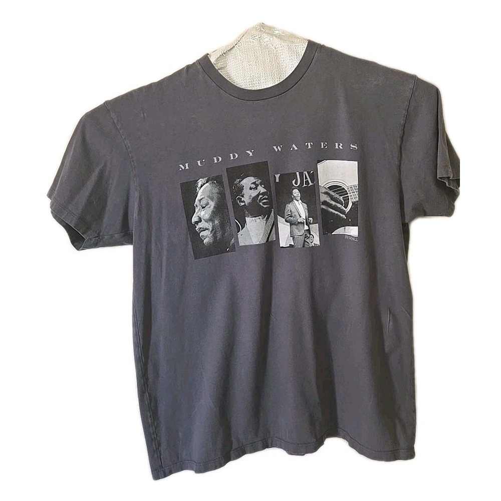 Vintage Muddy Waters T Shirt XL‎ Jim Marshall Photography Music Blue Legend Gray